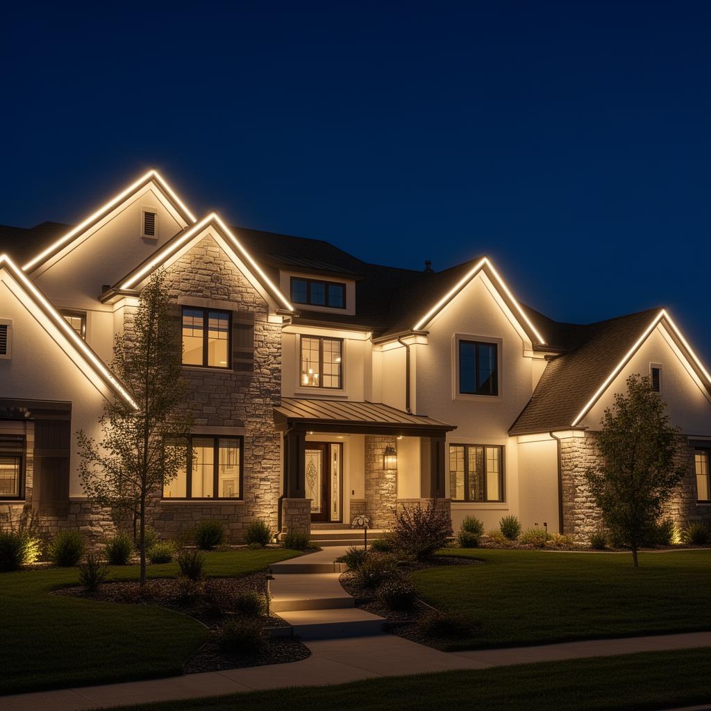 Permanent RGB lighting on modern home